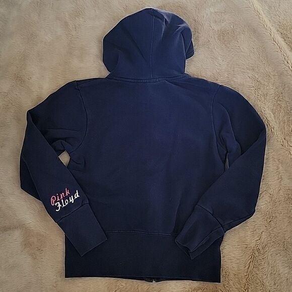PINK FLOYD NAVY BLUE AND PINK GRAPHIC ZIP-UP HOODIE, SIZE 3-5 - Picture 6 of 7